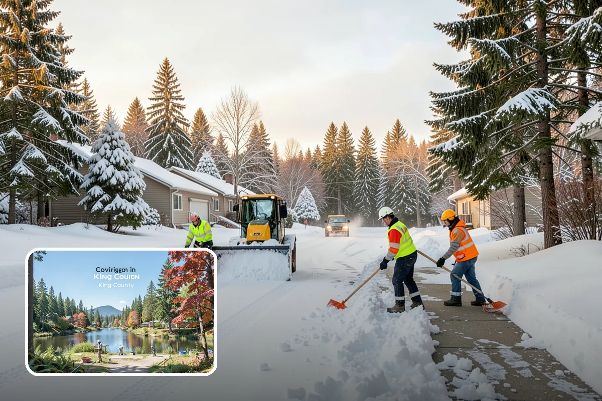 Police Station Snow Removal in Covington, King County, WA - Patrol and staff lots cleared around the clock