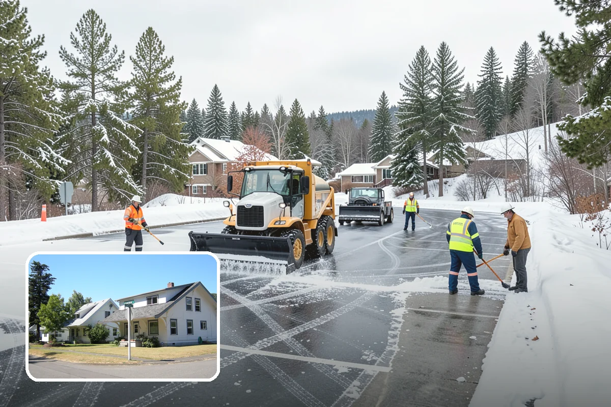 Police Station Snow Removal in DuPont, Pierce County, WA - Patrol and staff lots cleared around the clock