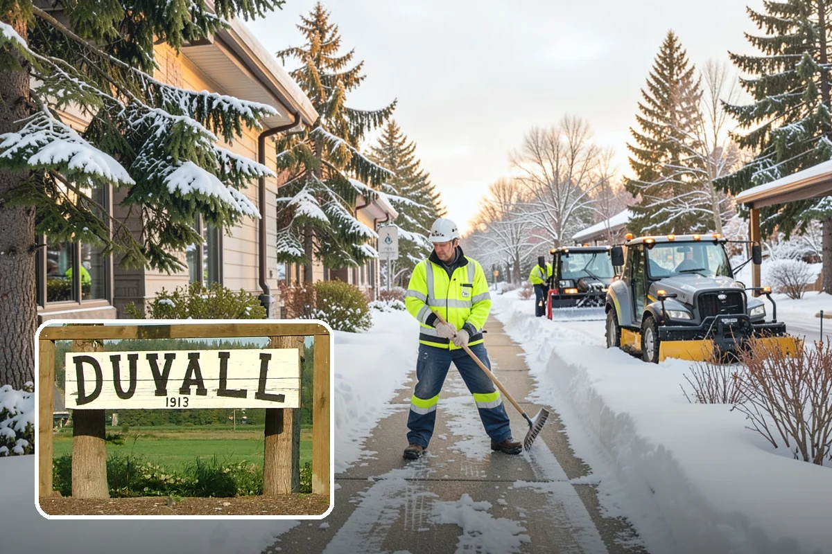 Police Station Snow Removal in Duvall, King County, WA - Patrol and staff lots cleared around the clock
