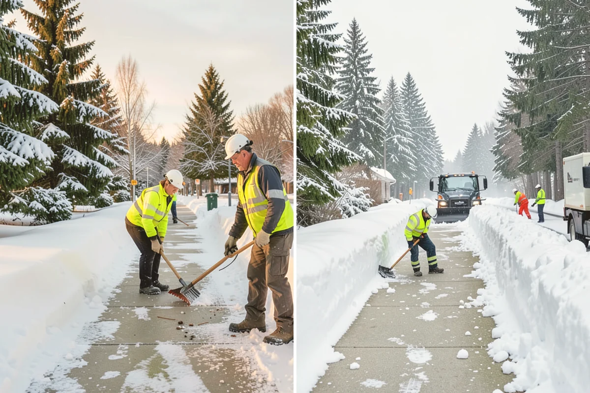 Police Station Snow Removal in Eatonville, Pierce County, WA - Identify patrol lots, sally ports, and public entrances