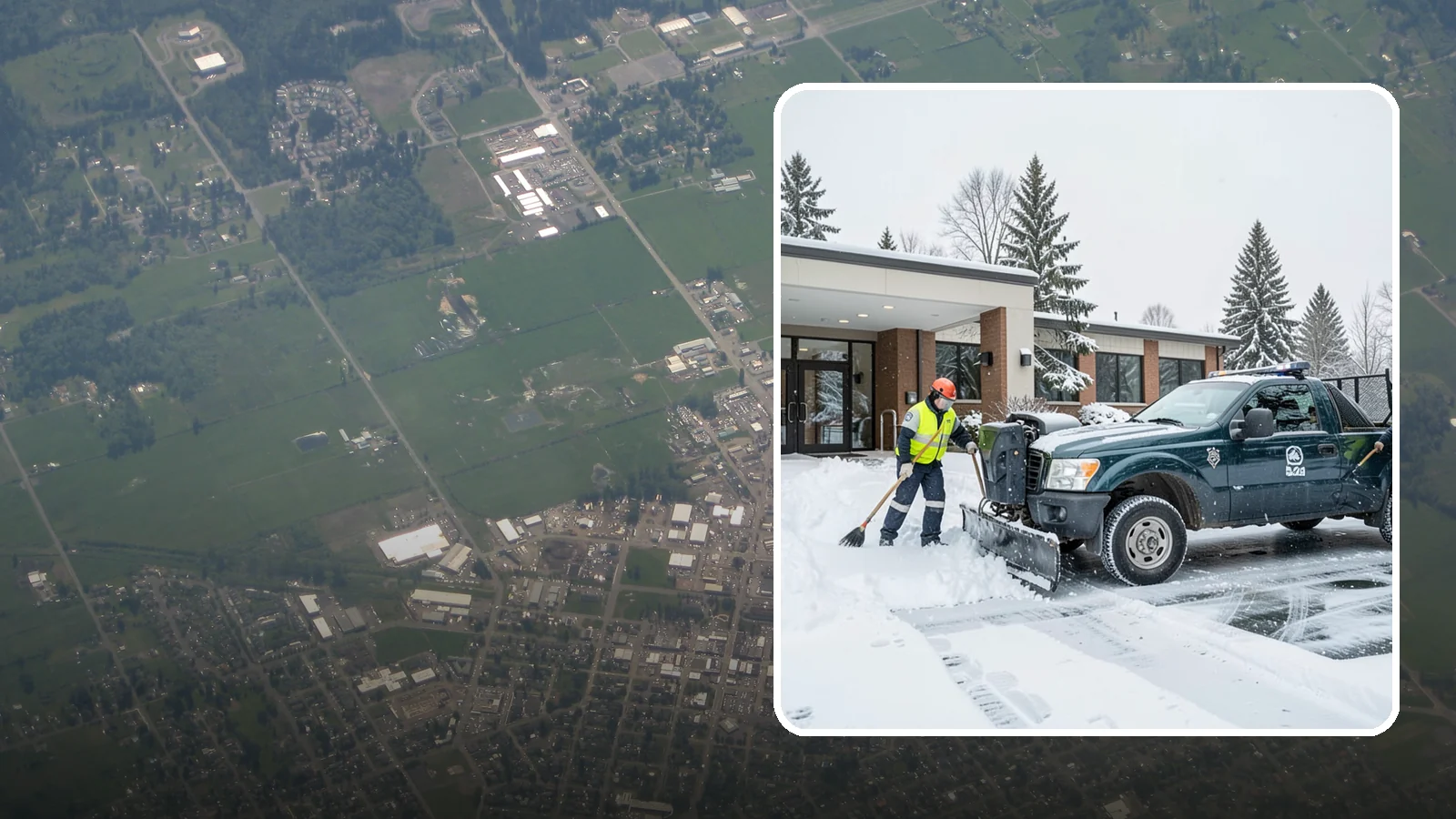 Police Station Snow Removal in Enumclaw, King County, WA - We keep police station lots, sally ports, and secure entrances clear so patrol vehicles and personnel move without delay in any...