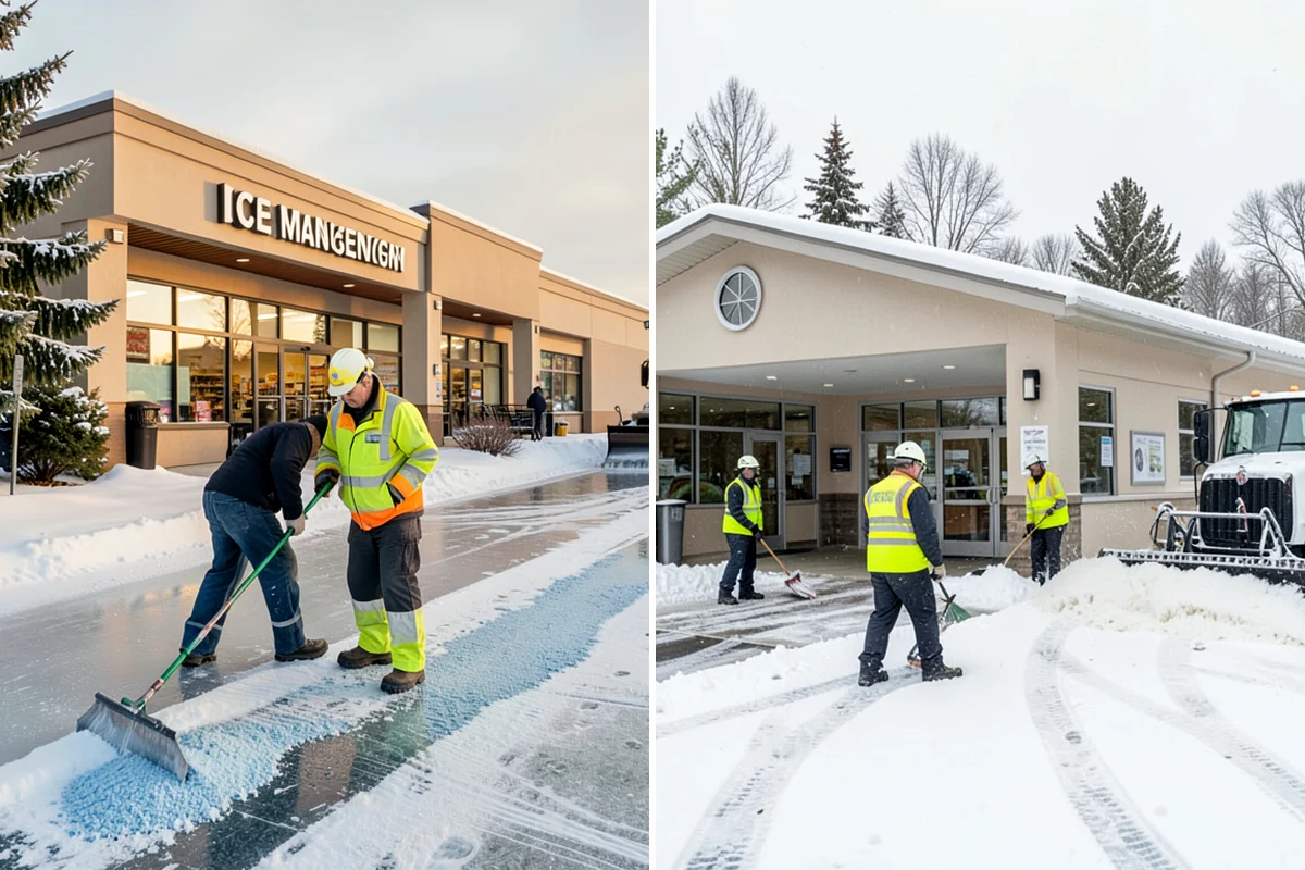 Police Station Snow Removal in Enumclaw, King County, WA - Identify patrol lots, sally ports, and public entrances