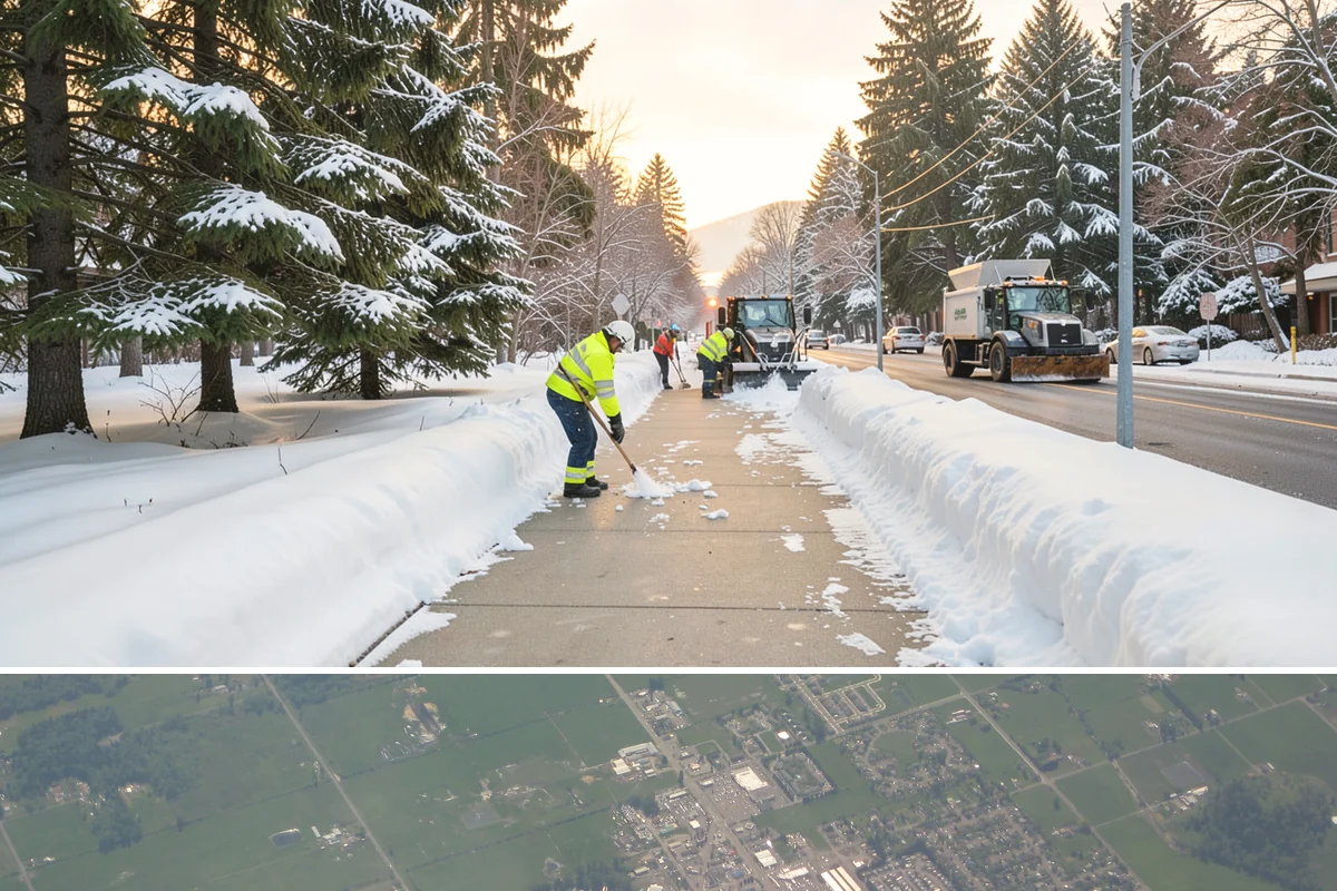 Police Station Snow Removal in Enumclaw, King County, WA - Stations require reliable coverage from late November through February during lowland freeze events.