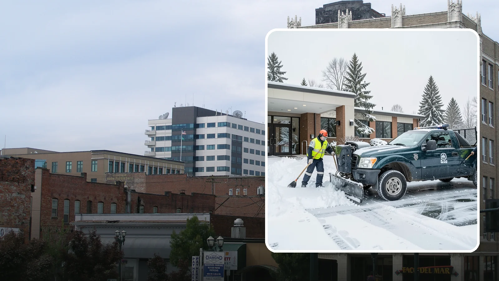 Police Station Snow Removal in Everett, Snohomish County, WA - We keep police station lots, sally ports, and secure entrances clear so patrol vehicles and personnel move without delay in any...