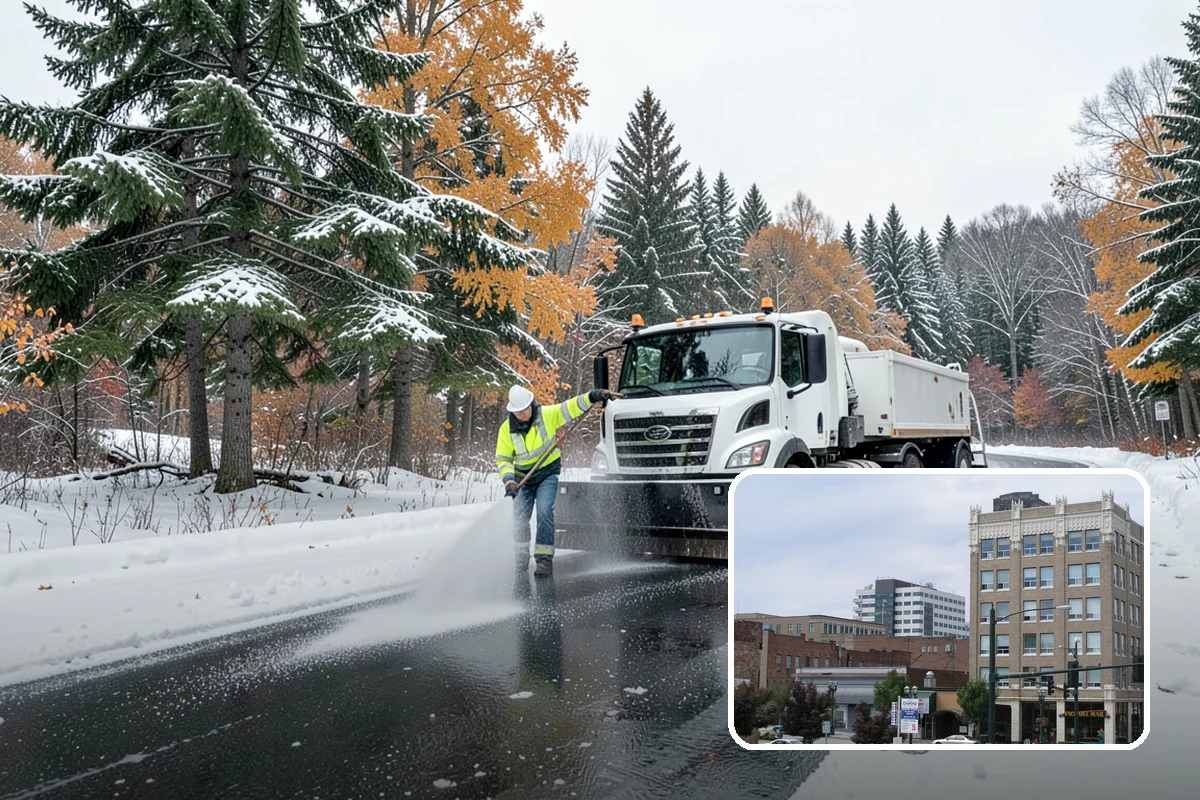 Police Station Snow Removal in Everett, Snohomish County, WA - Patrol and staff lots cleared around the clock