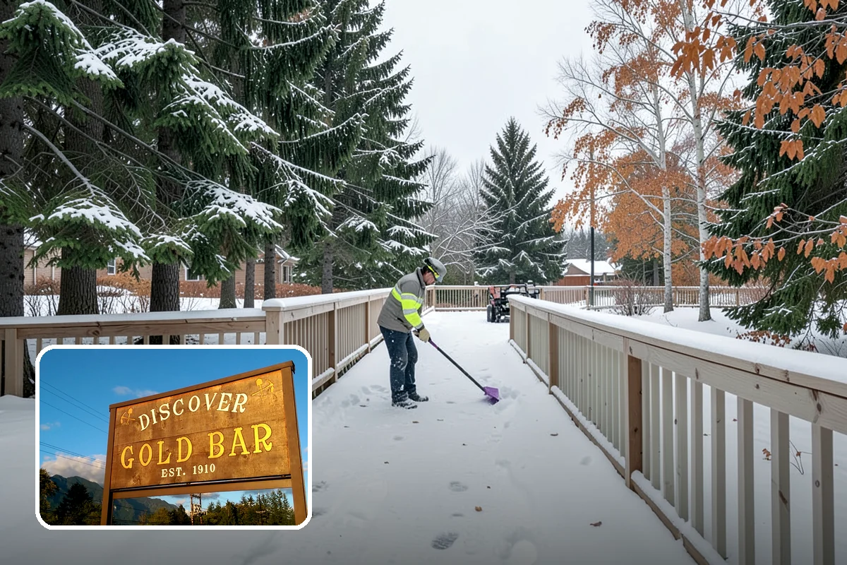 Police Station Snow Removal in Gold Bar, Snohomish County, WA - Patrol and staff lots cleared around the clock
