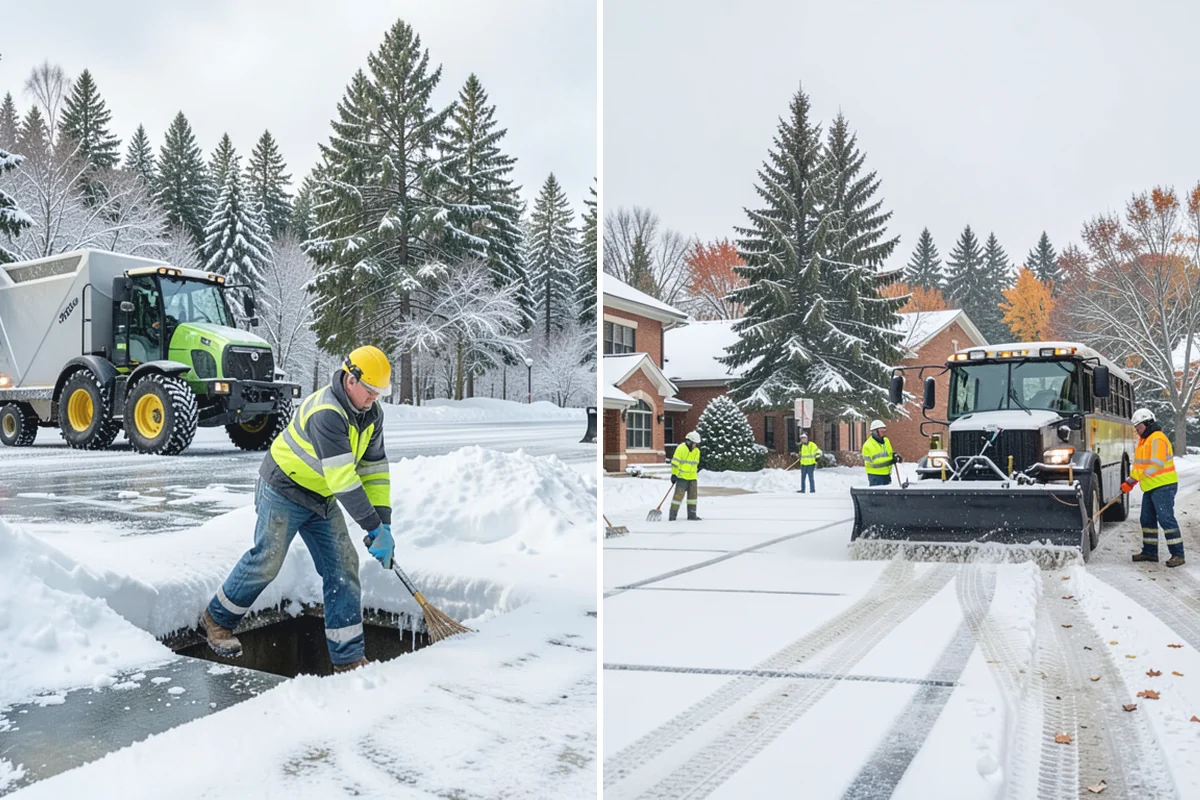 Police Station Snow Removal in Hamilton, Skagit County, WA - Identify patrol lots, sally ports, and public entrances