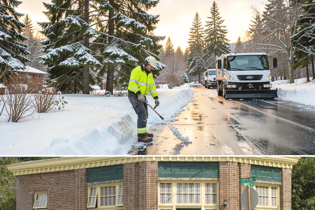Police Station Snow Removal in Hamilton, Skagit County, WA - Stations require reliable coverage from late November through February during lowland freeze events.