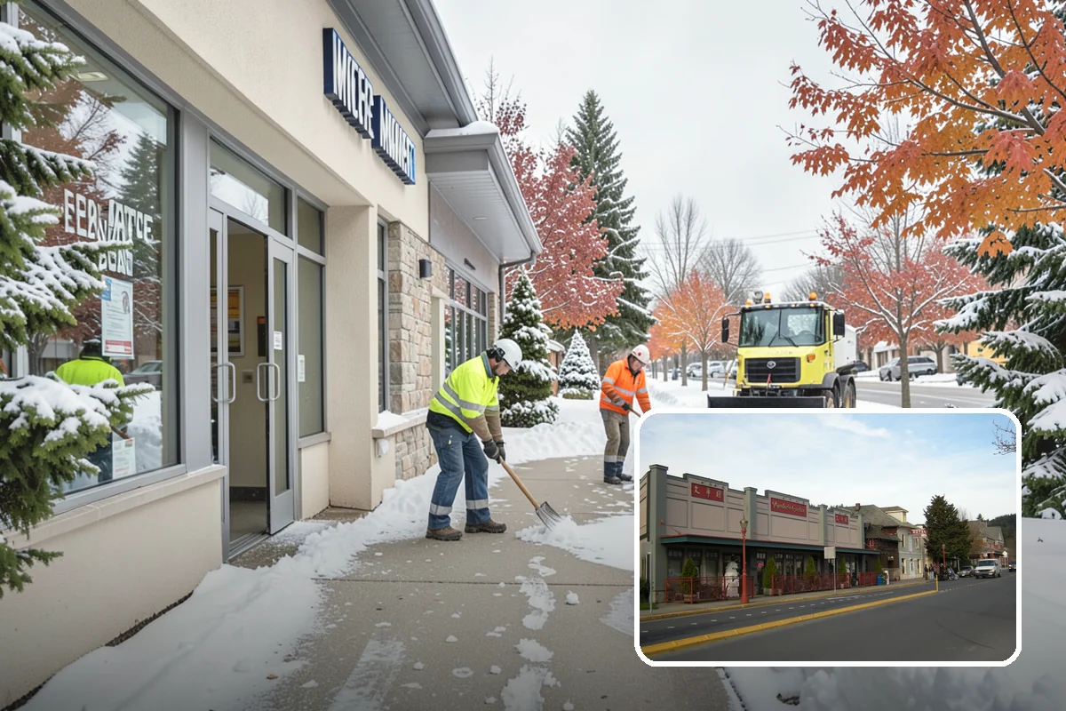 Police Station Snow Removal in Issaquah, King County, WA - Patrol and staff lots cleared around the clock