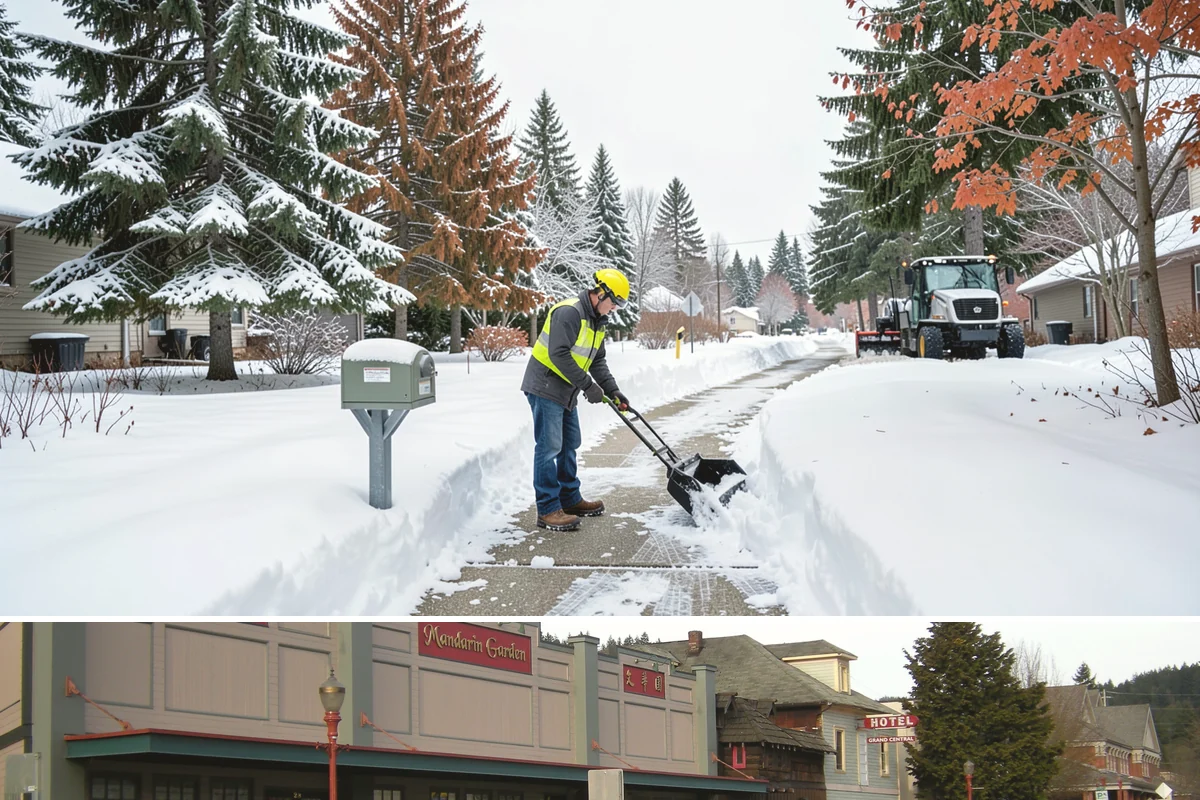 Police Station Snow Removal in Issaquah, King County, WA - Stations require reliable coverage from late November through February during lowland freeze events.