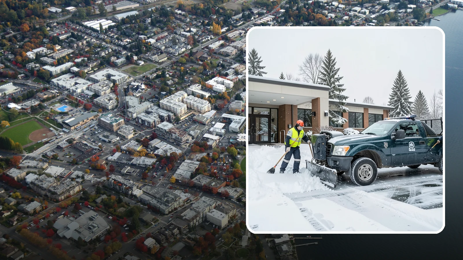 Police Station Snow Removal in Kirkland, King County, WA - We keep police station lots, sally ports, and secure entrances clear so patrol vehicles and personnel move without delay in any...