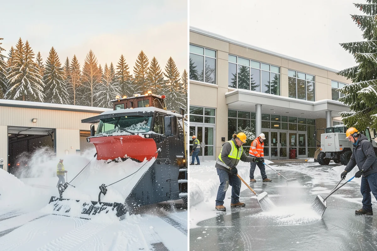 Police Station Snow Removal in Kirkland, King County, WA - Identify patrol lots, sally ports, and public entrances