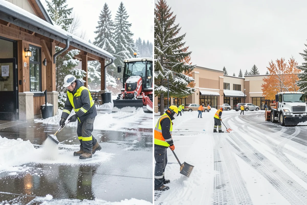 Police Station Snow Removal in La Conner, Skagit County, WA - Identify patrol lots, sally ports, and public entrances