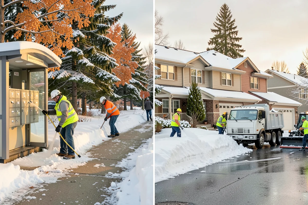 Police Station Snow Removal in Lake Forest Park, King County, WA - Identify patrol lots, sally ports, and public entrances