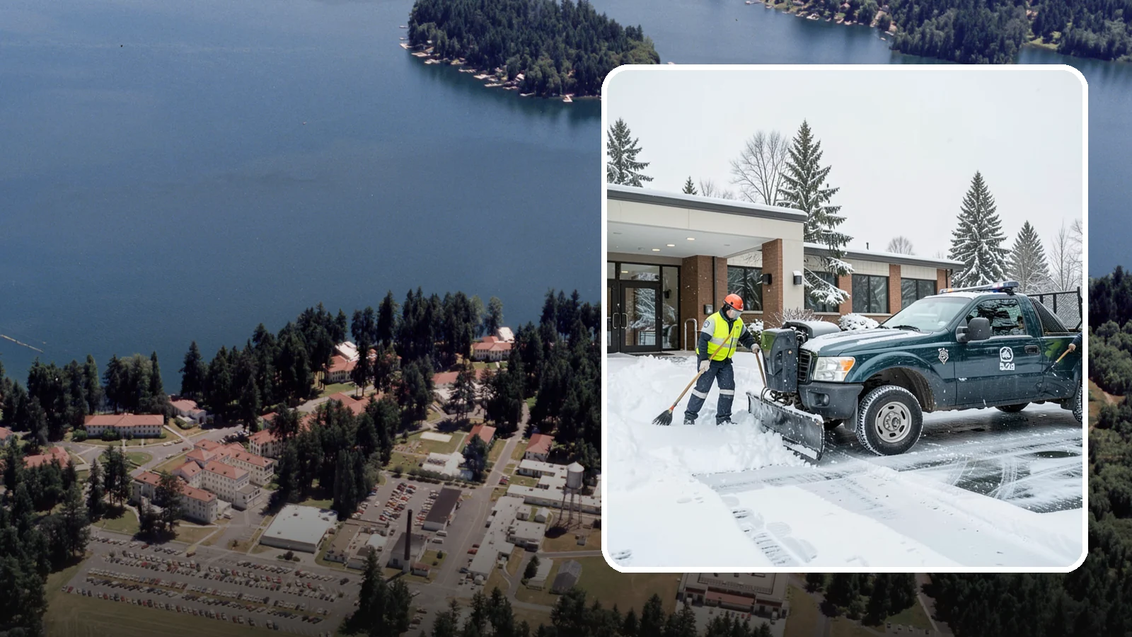 Police Station Snow Removal in Lakewood, Pierce County, WA - We keep police station lots, sally ports, and secure entrances clear so patrol vehicles and personnel move without delay in any...