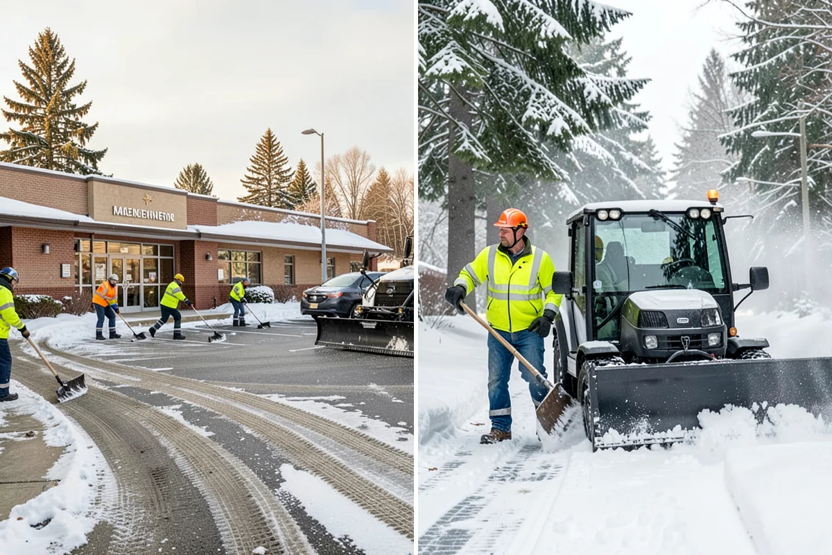 Police Station Snow Removal in Lakewood, Pierce County, WA - Identify patrol lots, sally ports, and public entrances