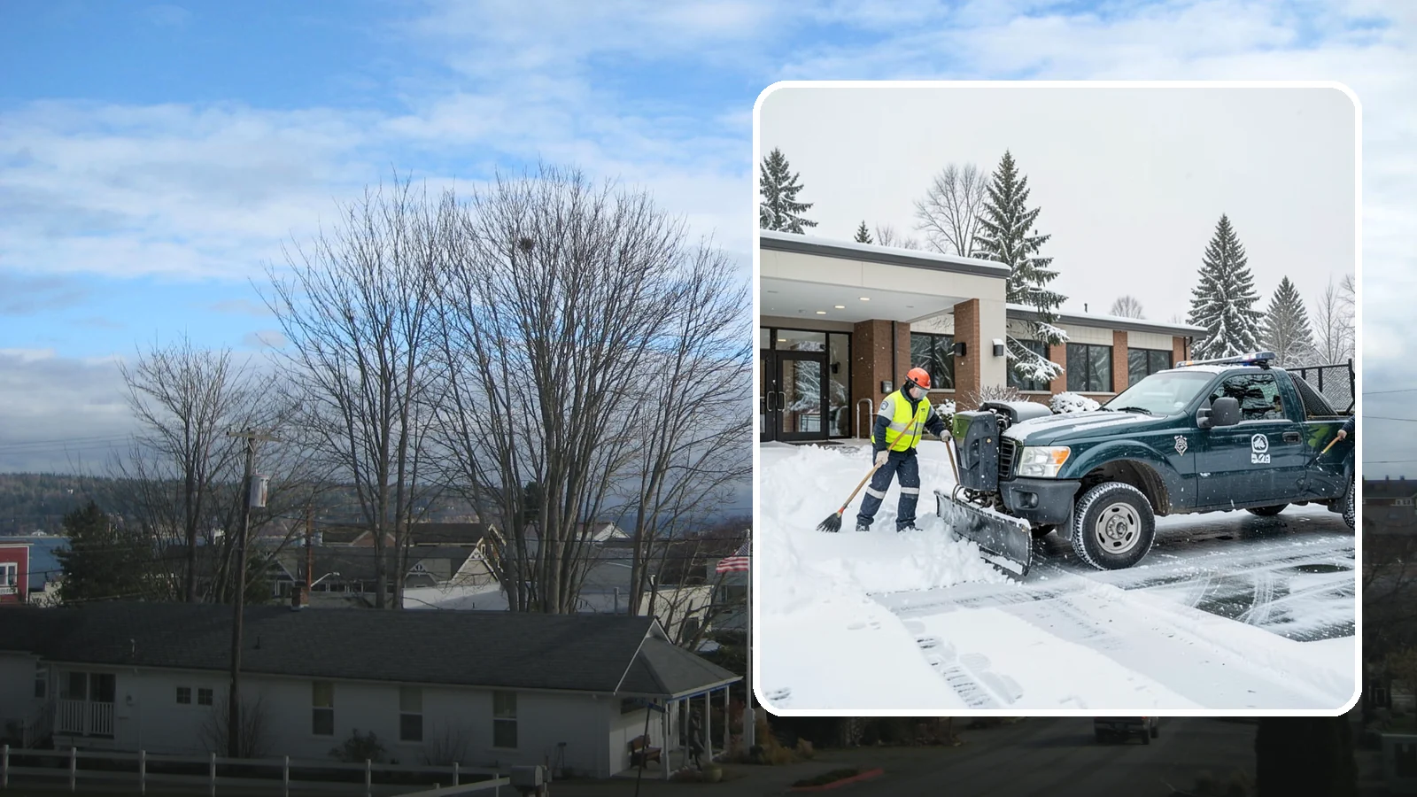 Police Station Snow Removal in Langley, Island County, WA - We keep police station lots, sally ports, and secure entrances clear so patrol vehicles and personnel move without delay in any...