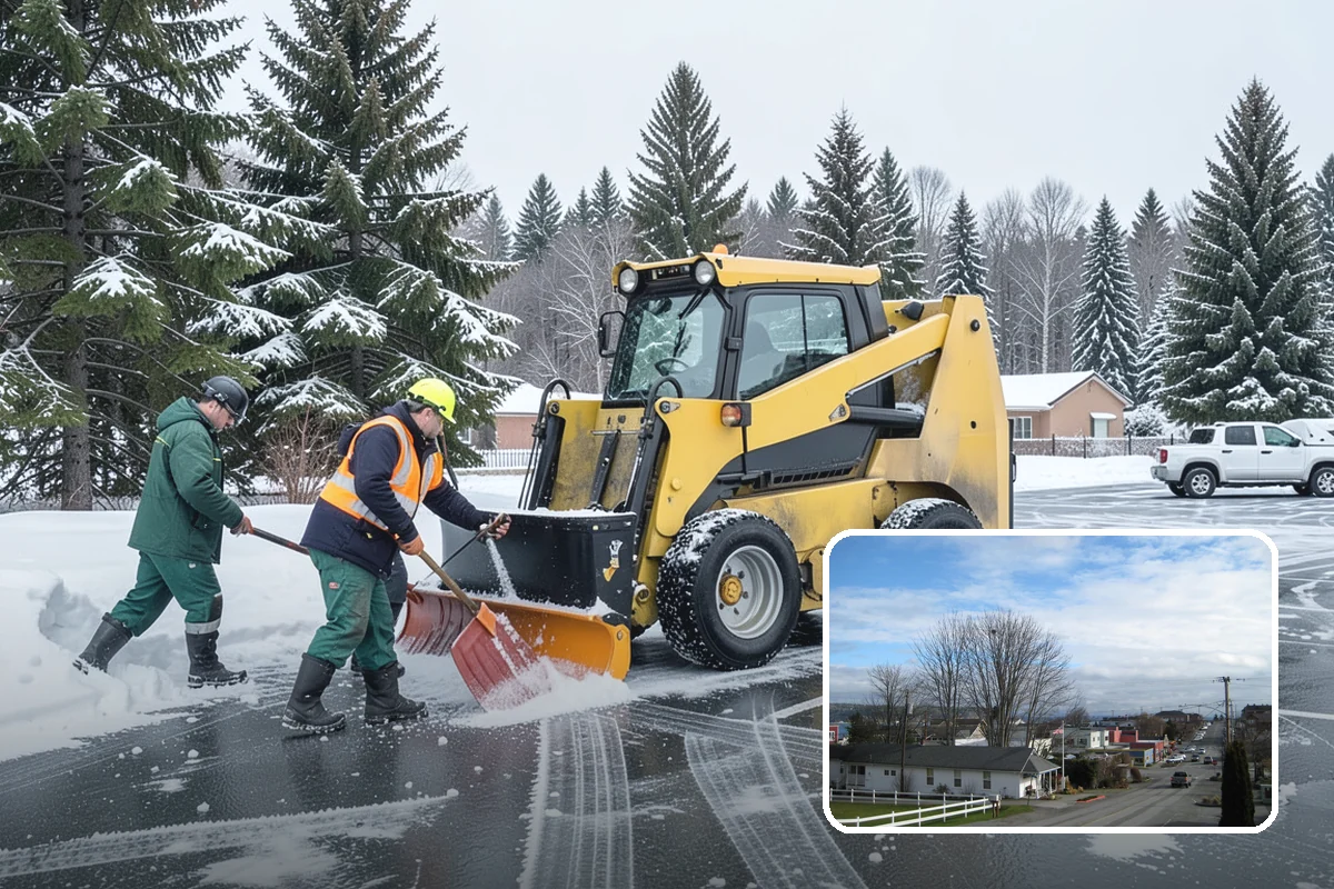 Police Station Snow Removal in Langley, Island County, WA - Patrol and staff lots cleared around the clock