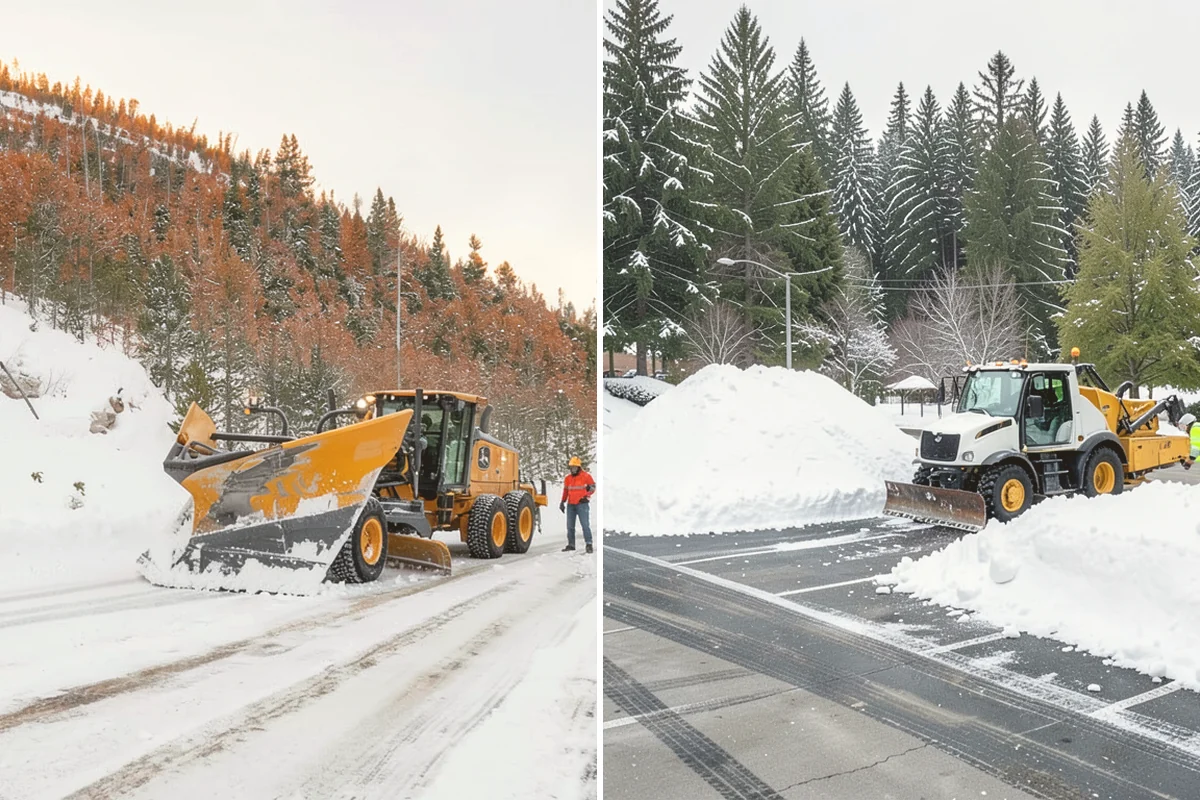 Police Station Snow Removal in Langley, Island County, WA - Identify patrol lots, sally ports, and public entrances