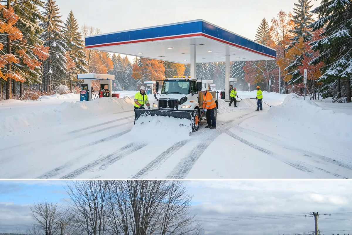 Police Station Snow Removal in Langley, Island County, WA - Stations require reliable coverage from late November through February during lowland freeze events.