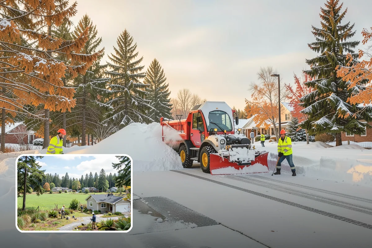 Police Station Snow Removal in Lyman, Skagit County, WA - Patrol and staff lots cleared around the clock