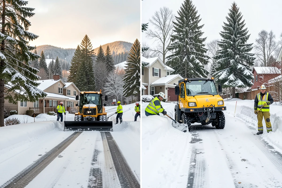 Police Station Snow Removal in Lyman, Skagit County, WA - Identify patrol lots, sally ports, and public entrances