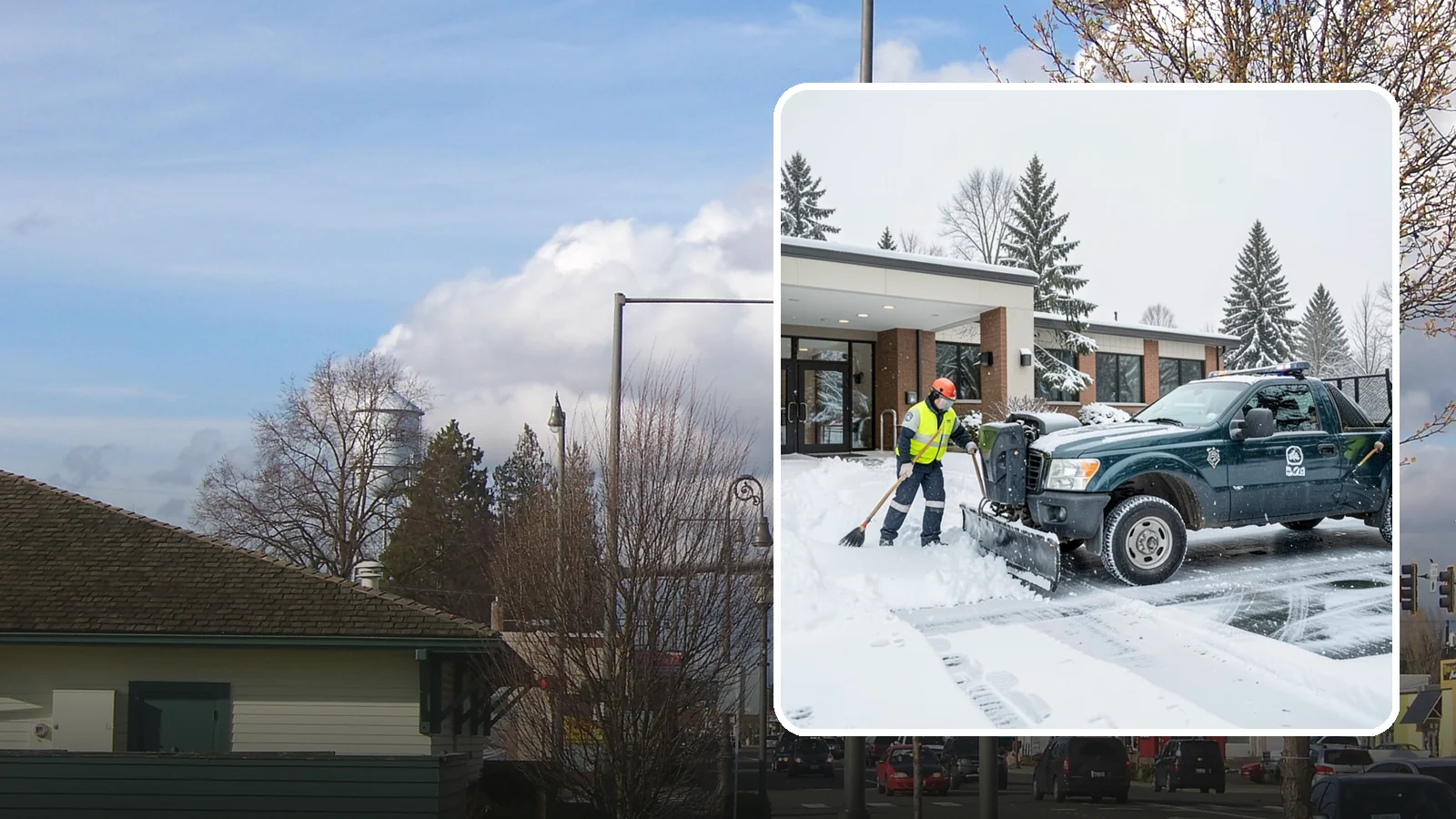 Police Station Snow Removal in Marysville, Snohomish County, WA - We keep police station lots, sally ports, and secure entrances clear so patrol vehicles and personnel move without delay in any...