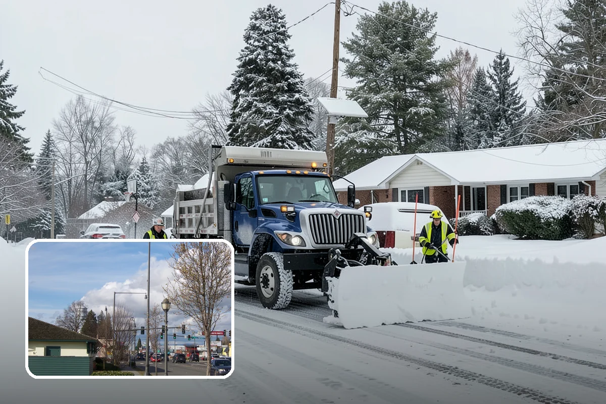 Police Station Snow Removal in Marysville, Snohomish County, WA - Patrol and staff lots cleared around the clock