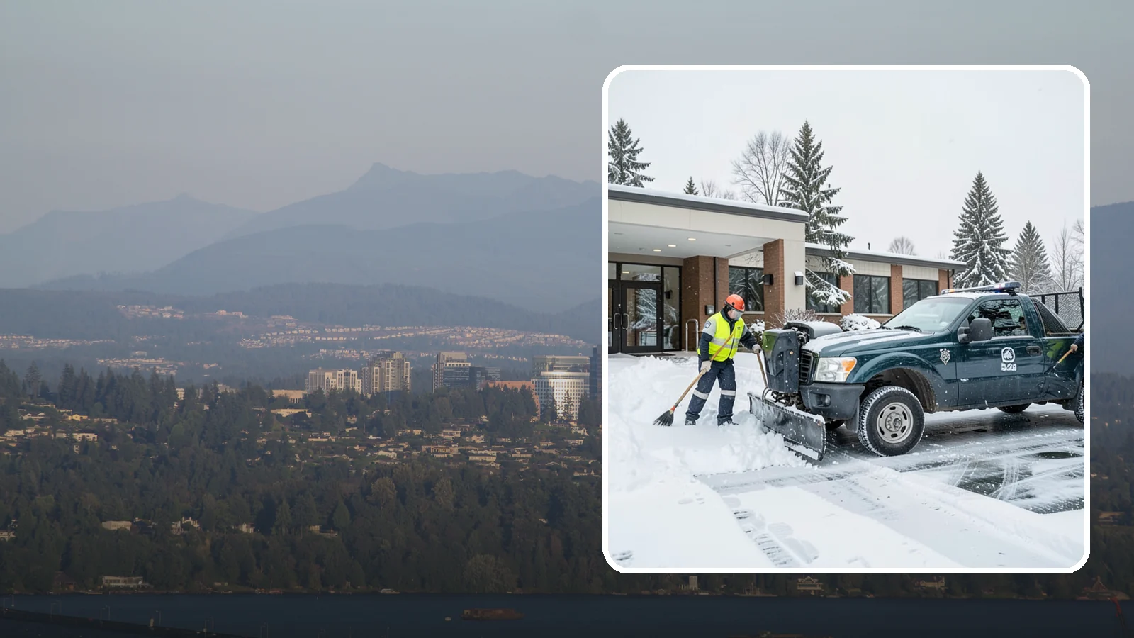 Police Station Snow Removal in Medina, King County, WA - We keep police station lots, sally ports, and secure entrances clear so patrol vehicles and personnel move without delay in any...