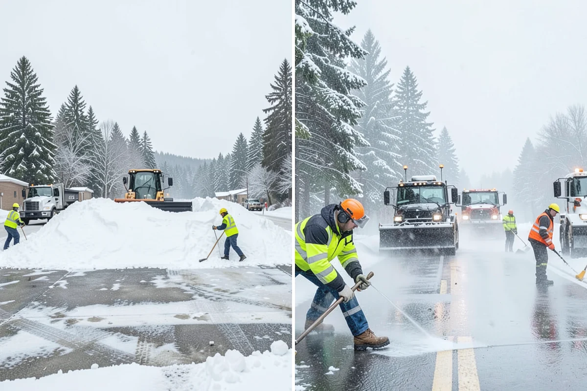 Police Station Snow Removal in Medina, King County, WA - Identify patrol lots, sally ports, and public entrances