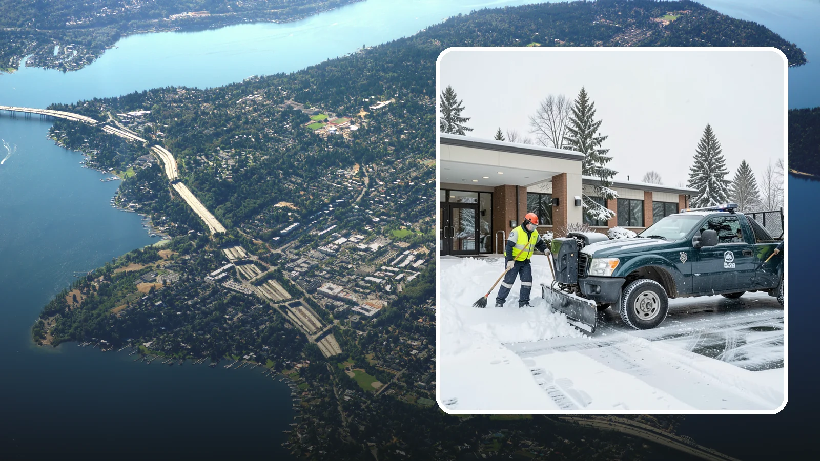 Police Station Snow Removal in Mercer Island, King County, WA - We keep police station lots, sally ports, and secure entrances clear so patrol vehicles and personnel move without delay in any...