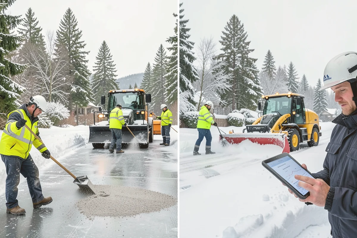 Police Station Snow Removal in Milton, King County, WA - Identify patrol lots, sally ports, and public entrances
