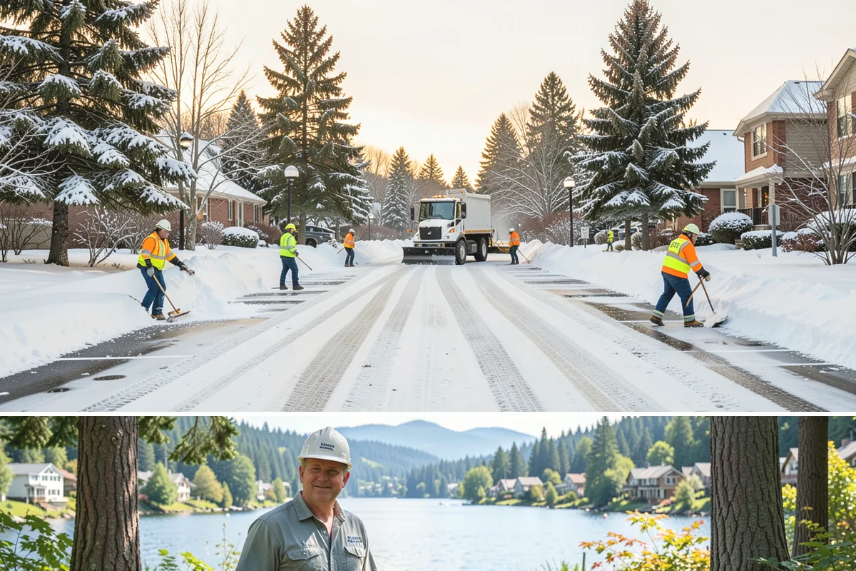 Police Station Snow Removal in Milton, King County, WA - Stations require reliable coverage from late November through February during lowland freeze events.