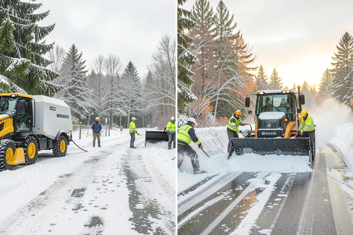 Police Station Snow Removal in Monroe, Snohomish County, WA - Identify patrol lots, sally ports, and public entrances