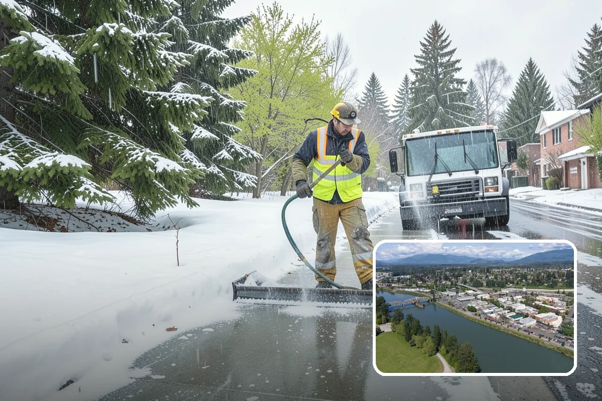 Police Station Snow Removal in Mount Vernon, Skagit County, WA - Patrol and staff lots cleared around the clock