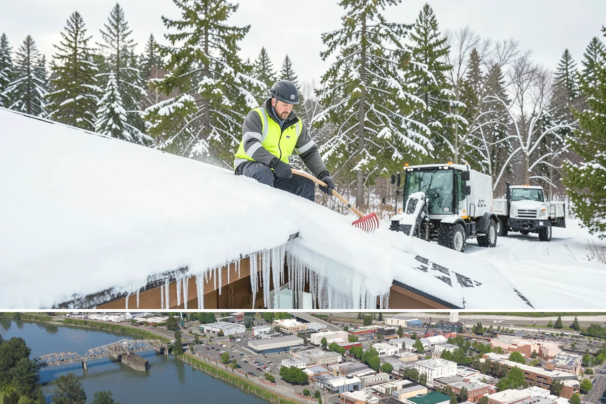 Police Station Snow Removal in Mount Vernon, Skagit County, WA - Stations require reliable coverage from late November through February during lowland freeze events.