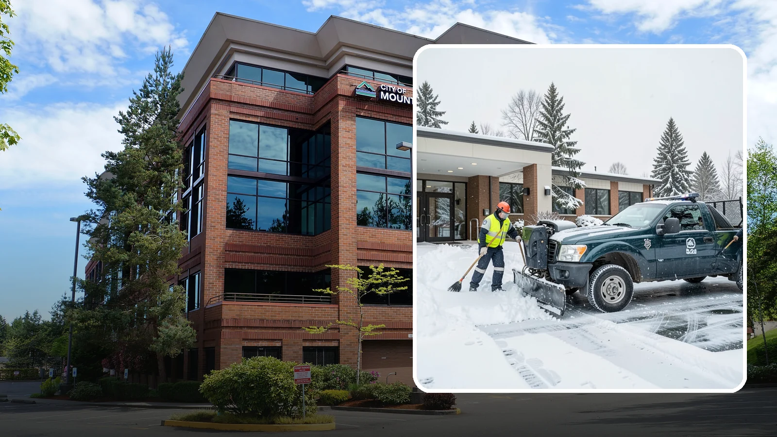 Police Station Snow Removal in Mountlake Terrace, Snohomish County, WA - We keep police station lots, sally ports, and secure entrances clear so patrol vehicles and personnel move without delay in any...