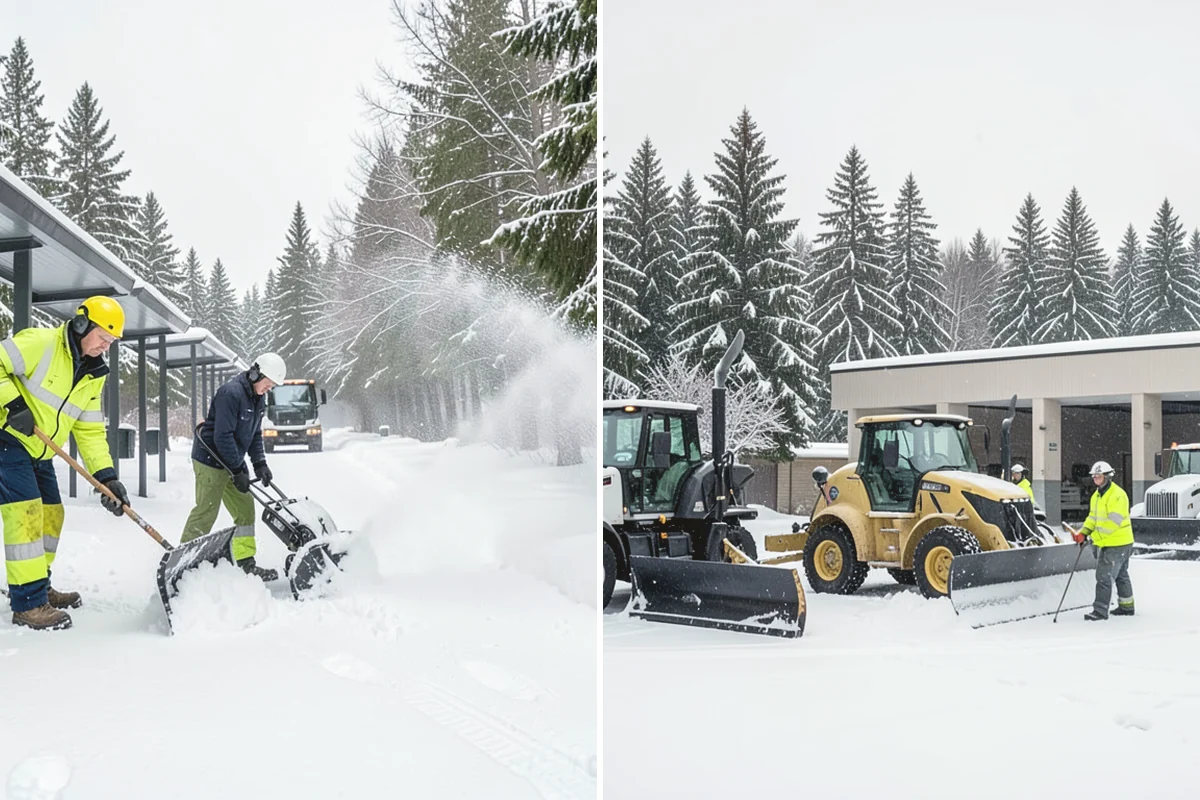 Police Station Snow Removal in Mountlake Terrace, Snohomish County, WA - Identify patrol lots, sally ports, and public entrances
