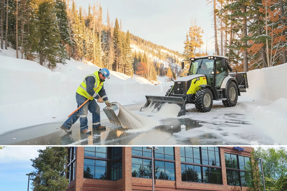 Police Station Snow Removal in Mountlake Terrace, Snohomish County, WA - Stations require reliable coverage from late November through February during lowland freeze events.