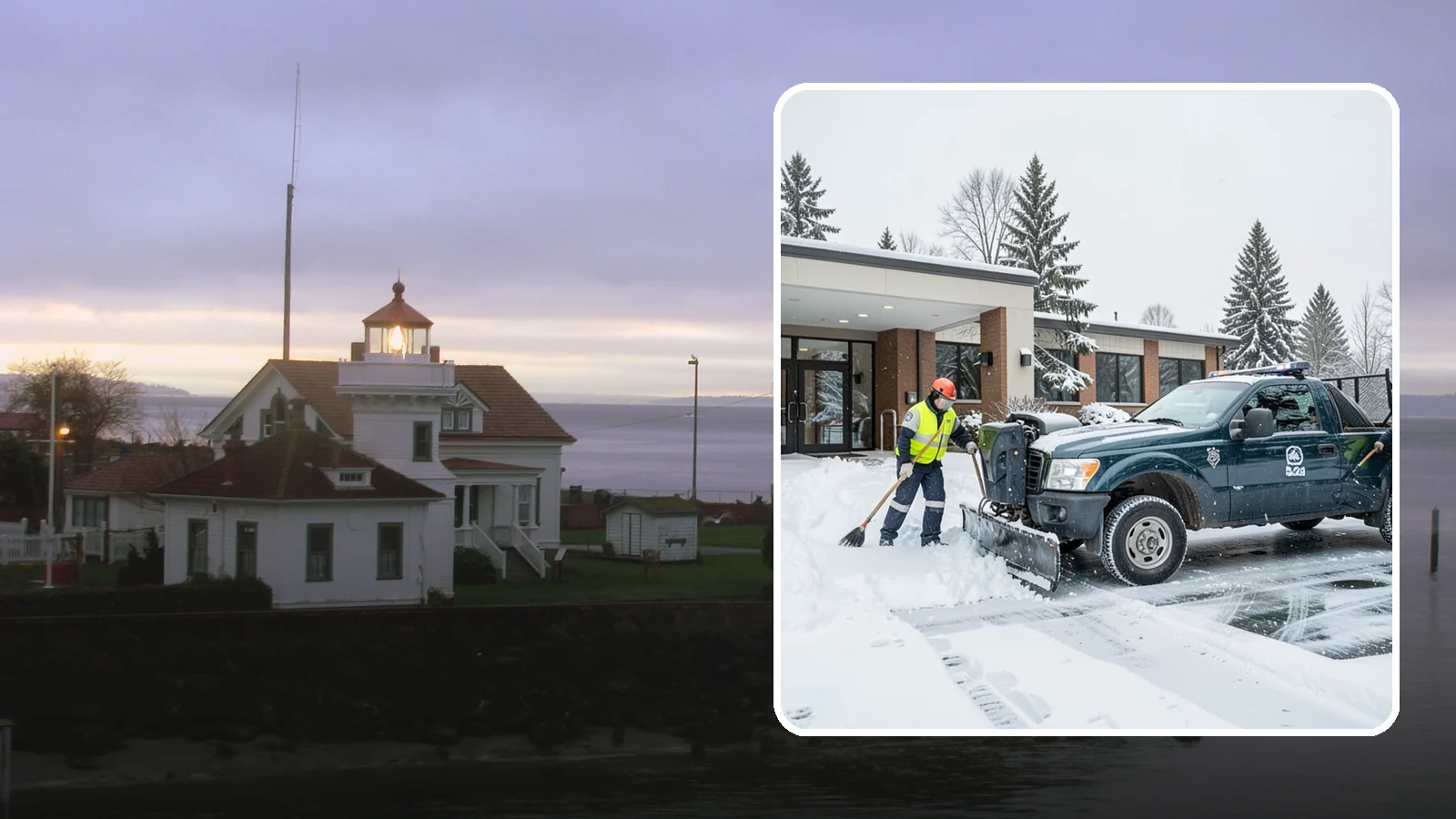 Police Station Snow Removal in Mukilteo, Snohomish County, WA - We keep police station lots, sally ports, and secure entrances clear so patrol vehicles and personnel move without delay in any...