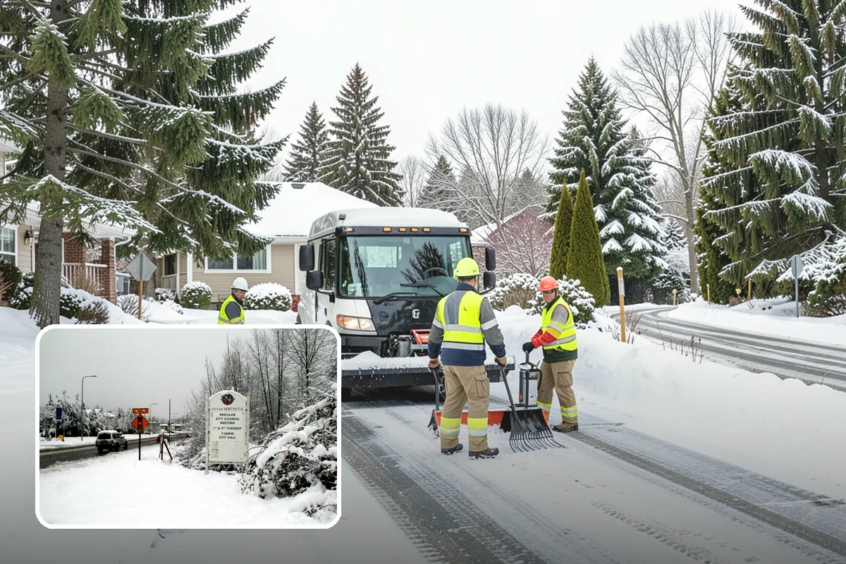 Police Station Snow Removal in Newcastle, King County, WA - Patrol and staff lots cleared around the clock