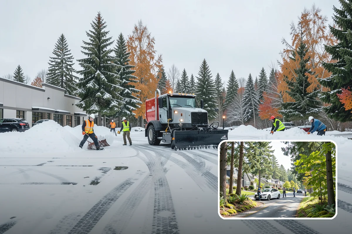 Police Station Snow Removal in Normandy Park, King County, WA - Patrol and staff lots cleared around the clock