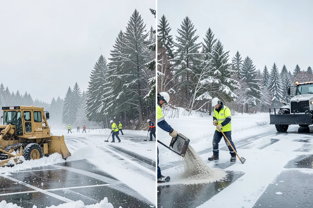 Police Station Snow Removal in Normandy Park, King County, WA - Identify patrol lots, sally ports, and public entrances