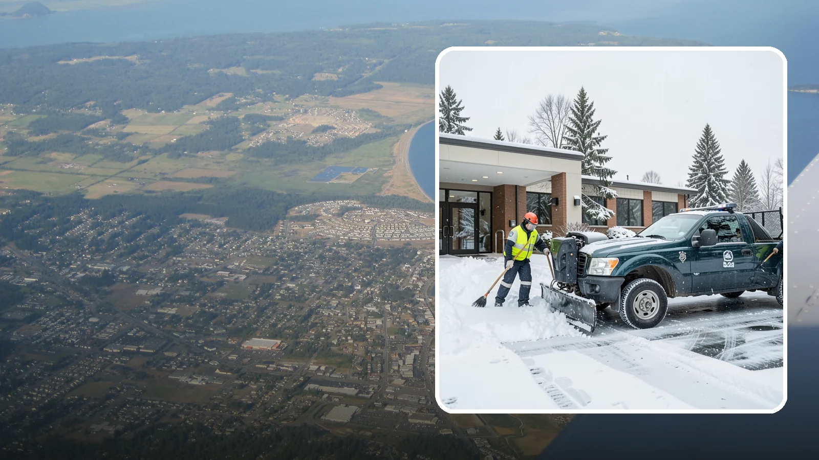 Police Station Snow Removal in Oak Harbor, Island County, WA - We keep police station lots, sally ports, and secure entrances clear so patrol vehicles and personnel move without delay in any...
