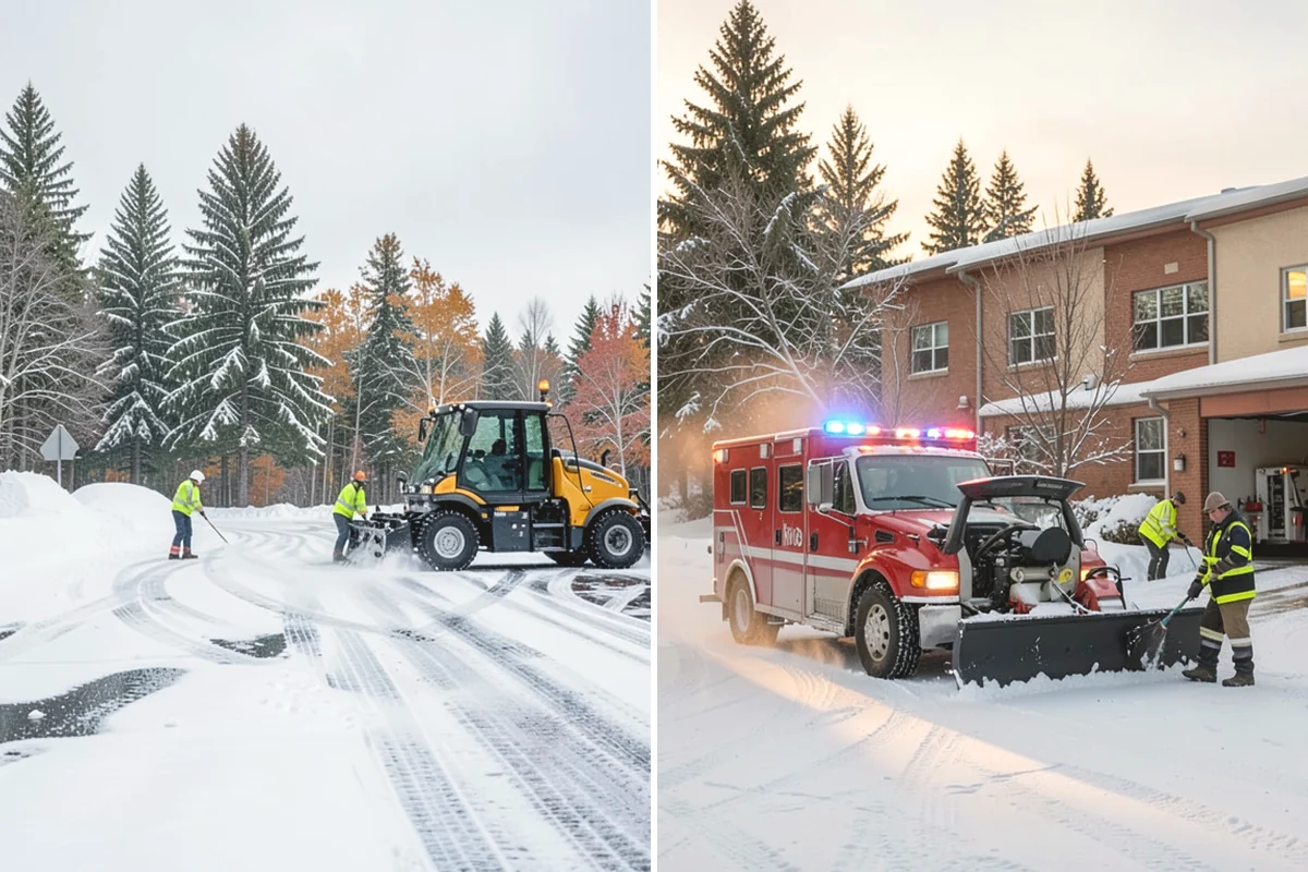 Police Station Snow Removal in Oak Harbor, Island County, WA - Identify patrol lots, sally ports, and public entrances