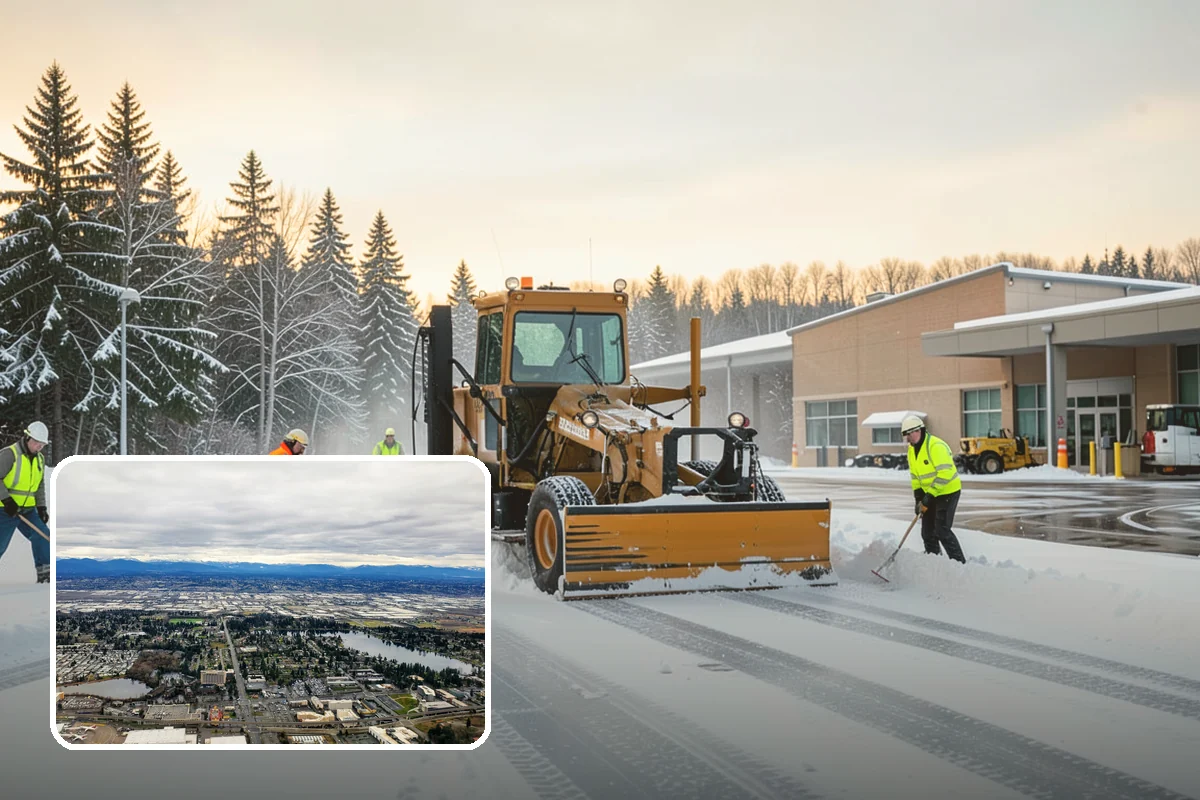 Police Station Snow Removal in SeaTac, King County, WA - Patrol and staff lots cleared around the clock