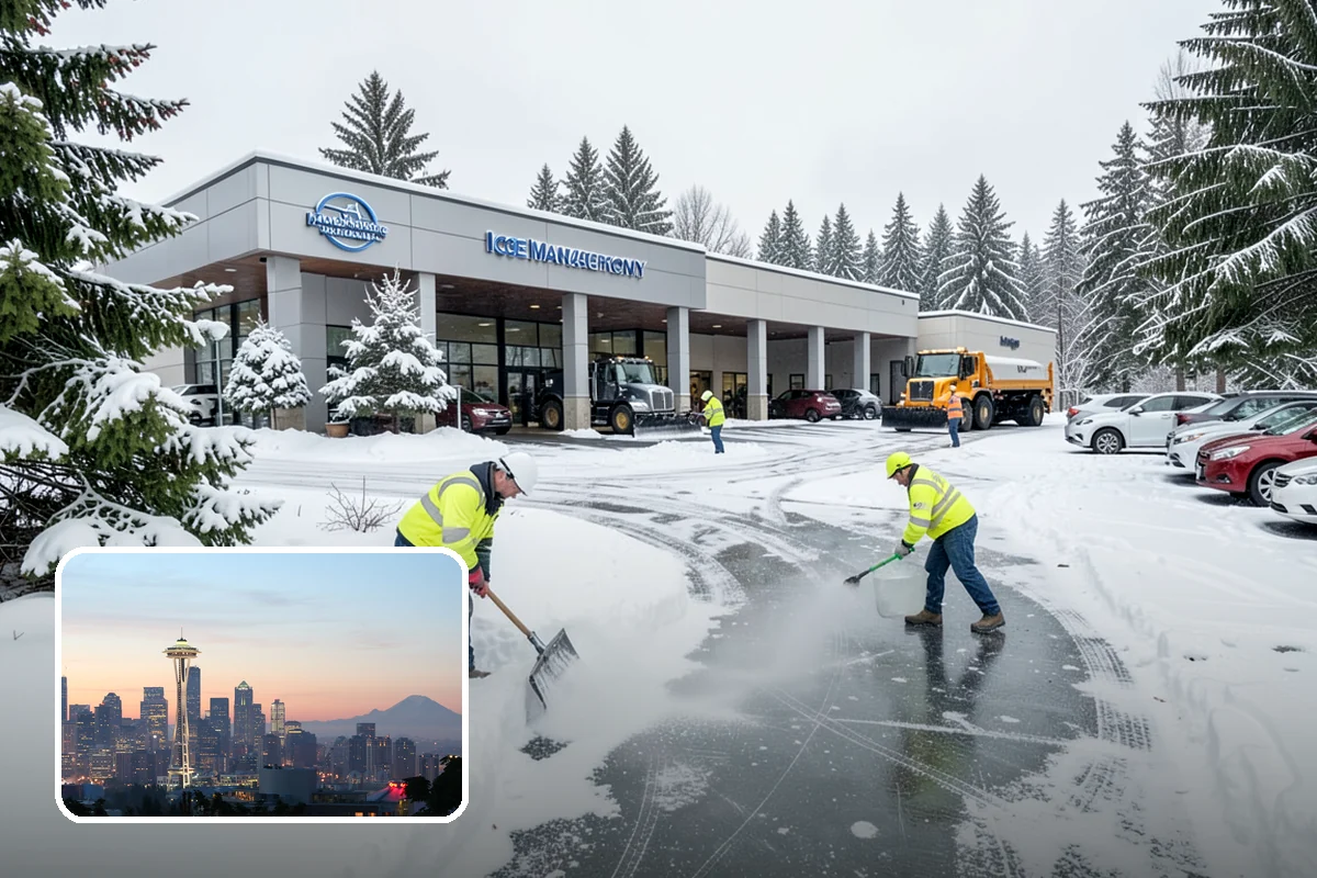 Police Station Snow Removal in Seattle, King County, WA - Patrol and staff lots cleared around the clock