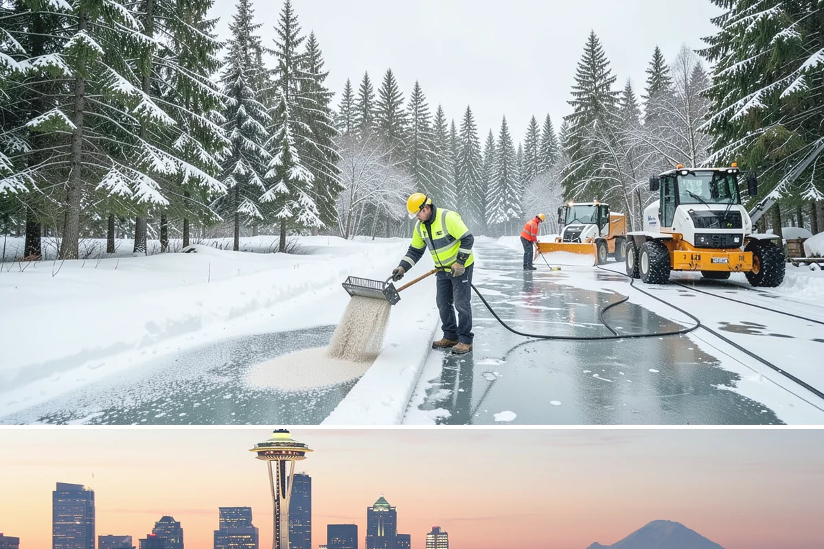 Police Station Snow Removal in Seattle, King County, WA - Stations require reliable coverage from late November through February during lowland freeze events.