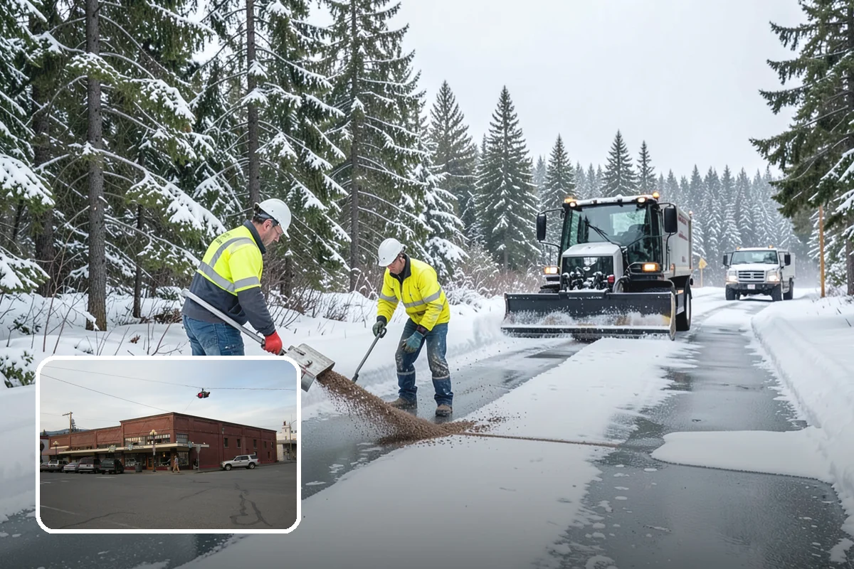 Police Station Snow Removal in Sedro-Woolley, Skagit County, WA - Patrol and staff lots cleared around the clock