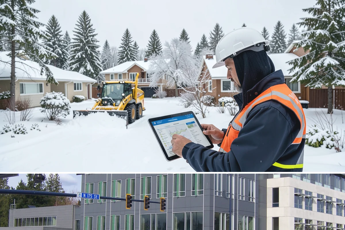 Police Station Snow Removal in Shoreline, King County, WA - Stations require reliable coverage from late November through February during lowland freeze events.